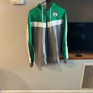 NBA Green and Gray Zip Up Sweater